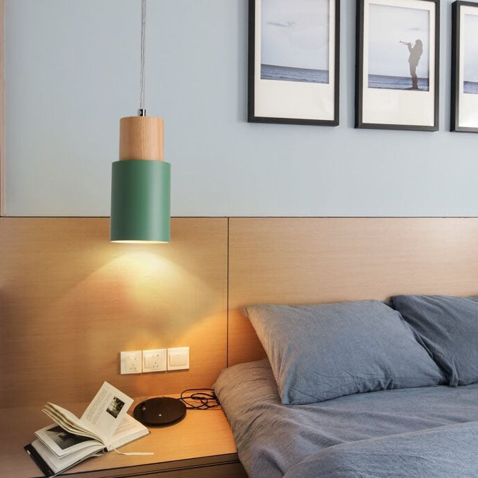 Noordse Macaron Cilinder Aluminium 1-Licht Enkel LED Hanglamp