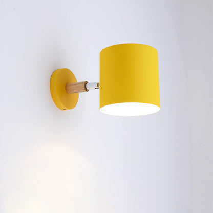Nordic Macaron Cilinder Rotatable 1-Licht Wandlamp