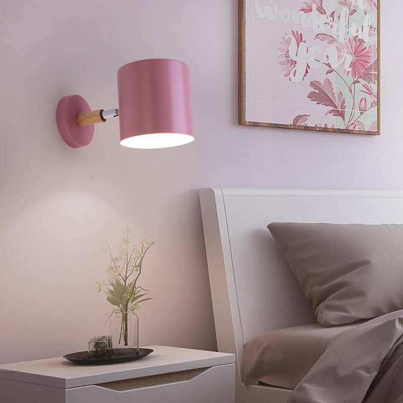 Nordic Macaron Cilinder Rotatable 1-Licht Wandlamp