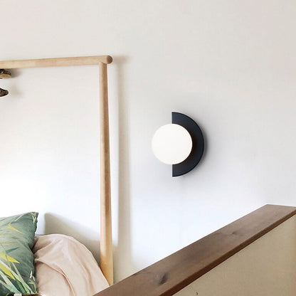 Moderne Minimalistische Glazen Sferische Kleurrijke Halve Cirkel Ontwerp 1-Lichts Wandlamp