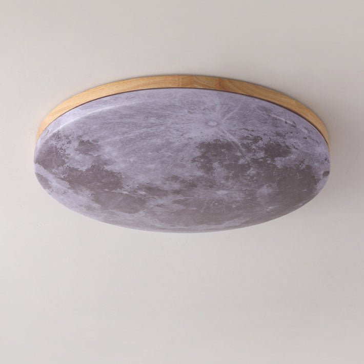 Nordic Minimalistische Maan Ronde PVC LED Plafondlamp