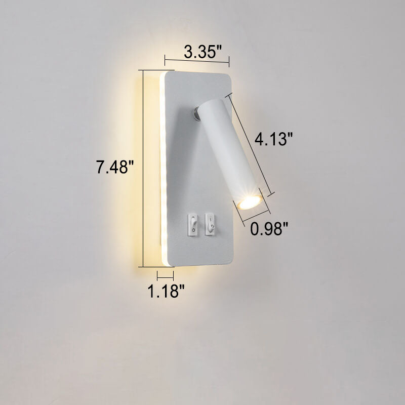 Nordic Minimalistische Vierkante Spotlight Rotatable LED Lees Wandlamp