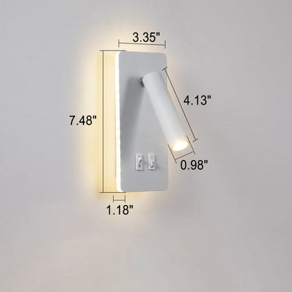 Nordic Minimalistische Vierkante Spotlight Rotatable LED Lees Wandlamp
