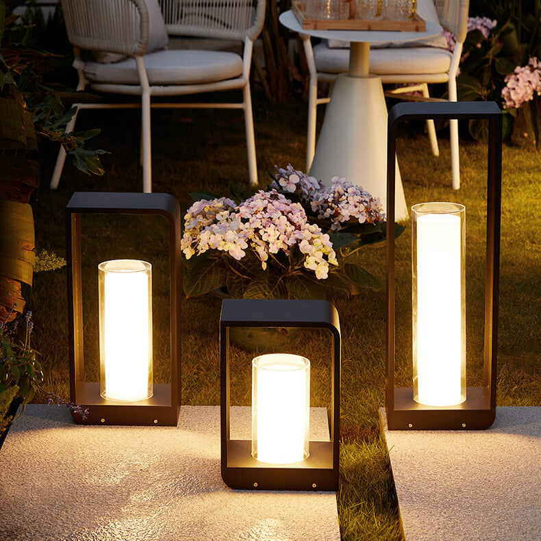 Moderne Minimalistische Vierkante Lijst RVS Acryl LED Waterdichte Tuinverlichting Voor Buiten Patio