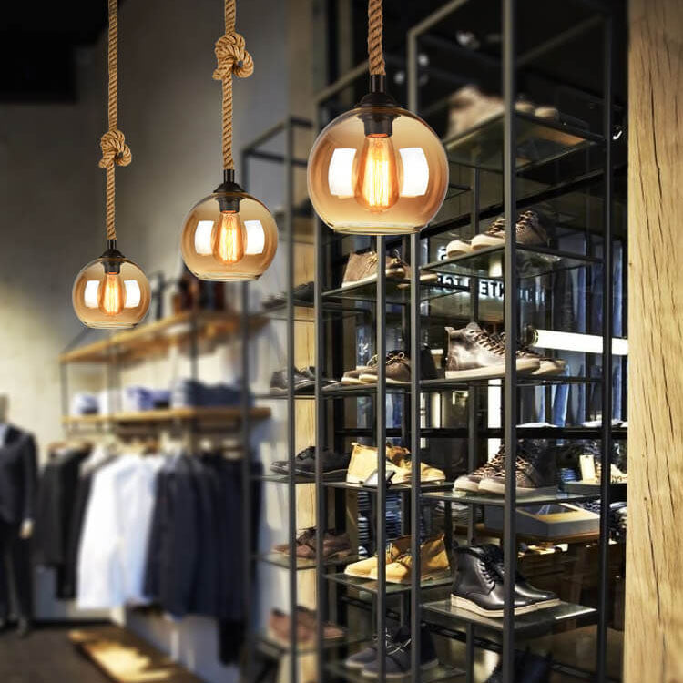 Retro Touw Hangende Pendel Lamp