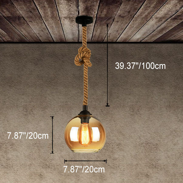 Retro Touw Hangende Pendel Lamp