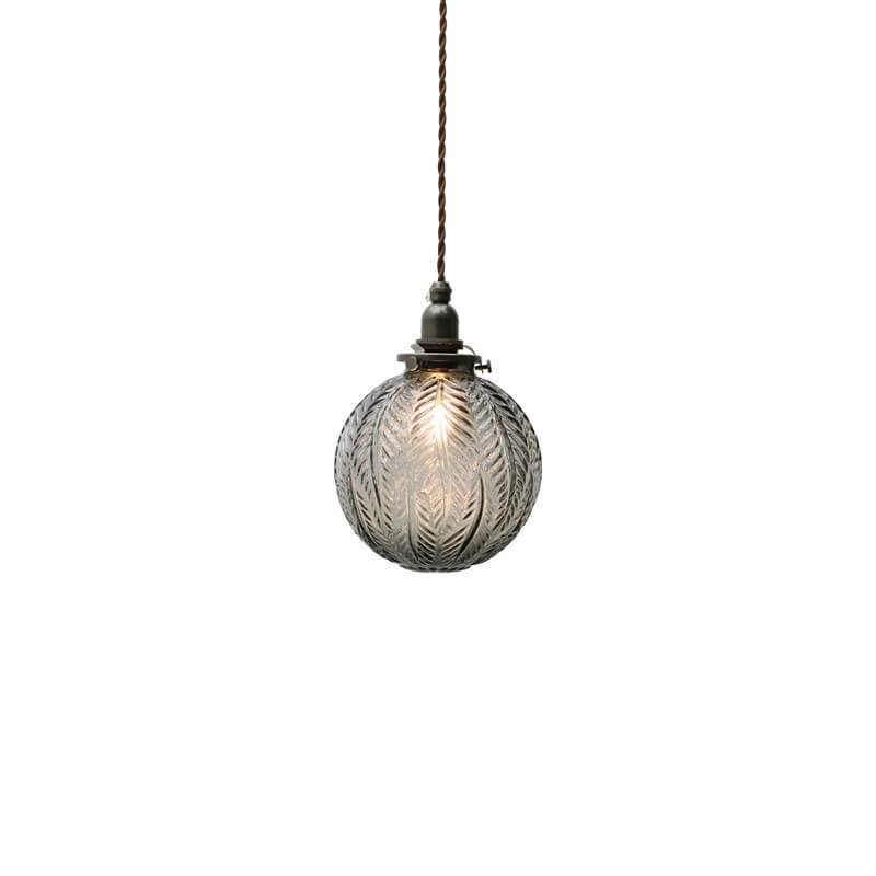 Retro Lotus Textuur Glas 1-Licht Globe Hanglamp