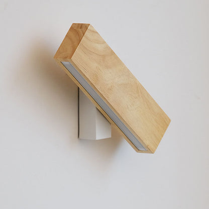 Japanse Minimalistische Log Rechthoekige Platte Draaibare LED Wandlamp