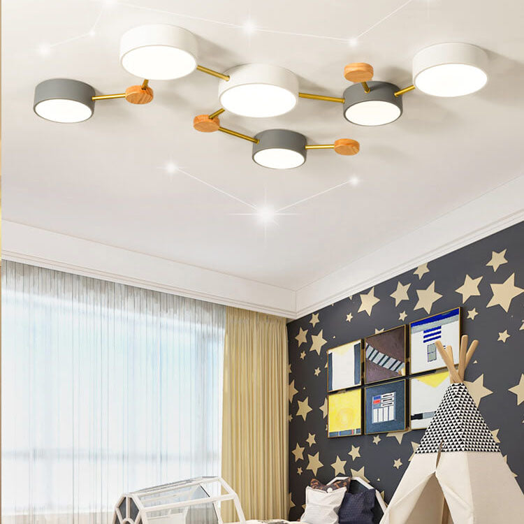 Scandinavisch Minimalistische Massief Houten IJzeren LED Plafondverlichting