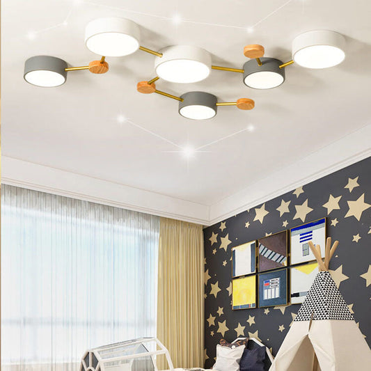 Scandinavisch Minimalistische Massief Houten IJzeren LED Plafondverlichting