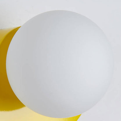 Moderne Minimalistische Glazen Sferische Kleurrijke Halve Cirkel Ontwerp 1-Lichts Wandlamp