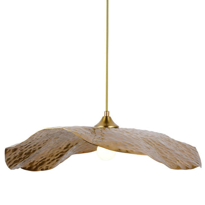Moderne Gouden Bronzen Kleur Lotusblad Vorm 1-Licht Hanglamp