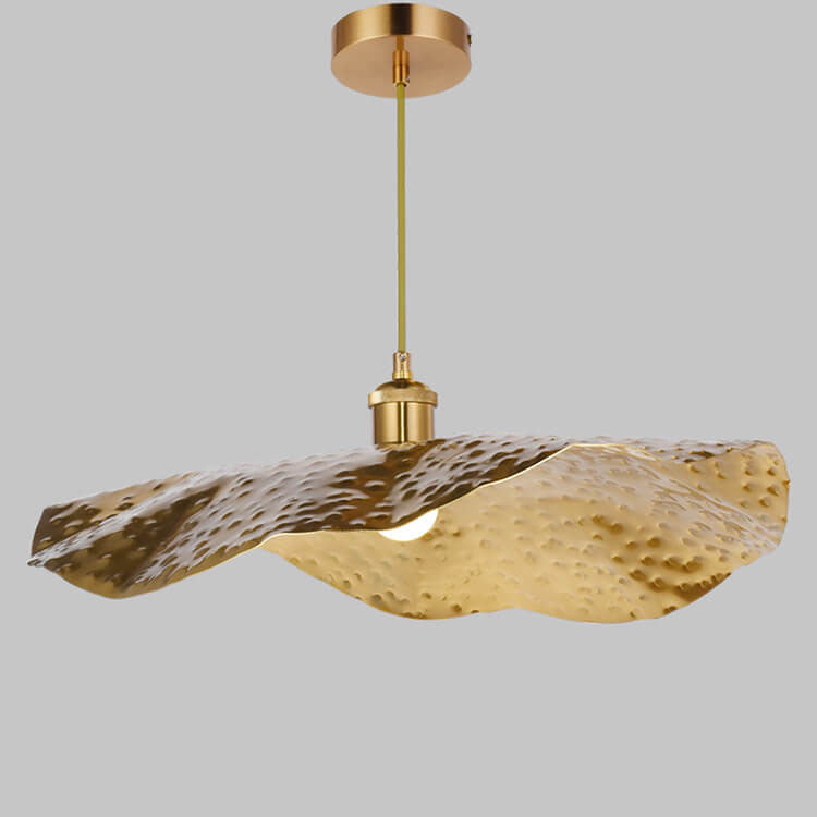 Moderne Gouden Bronzen Kleur Lotusblad Vorm 1-Licht Hanglamp