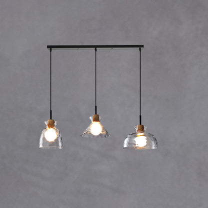 Noordse Helder Geribbeld Glas Schaduw 1-Licht Hanglamp