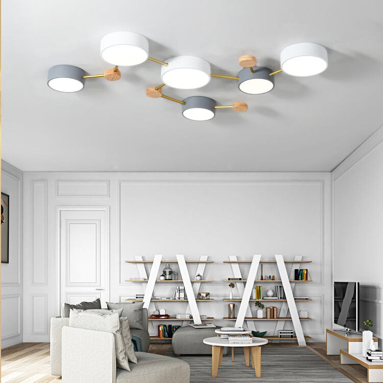 Scandinavisch Minimalistische Massief Houten IJzeren LED Plafondverlichting