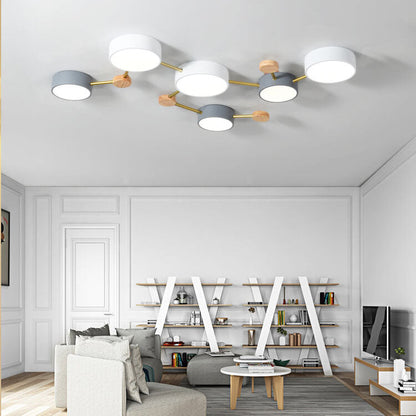 Scandinavisch Minimalistische Massief Houten IJzeren LED Plafondverlichting