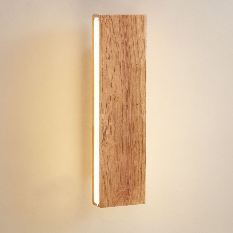 Japanse Minimalistische Log Rechthoekige Platte Draaibare LED Wandlamp