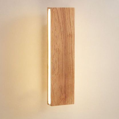 Japanse Minimalistische Log Rechthoekige Platte Draaibare LED Wandlamp