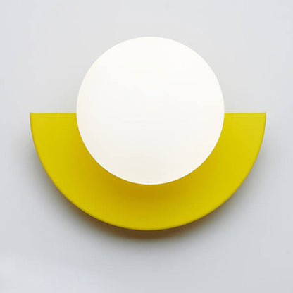 Moderne Minimalistische Glazen Sferische Kleurrijke Halve Cirkel Ontwerp 1-Lichts Wandlamp