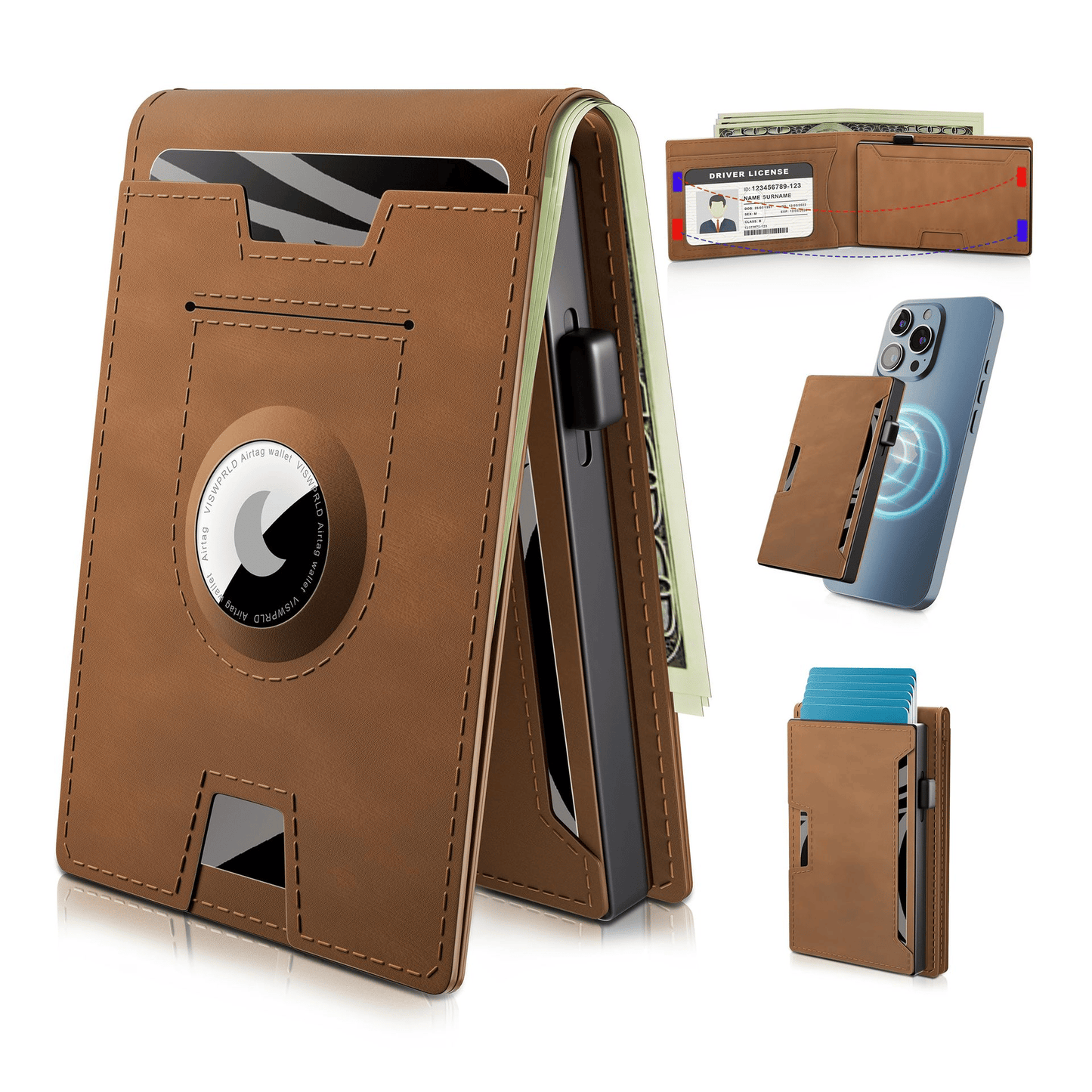 Anti - theft Aluminium Wallet Money Clip Credit Card Holder RFID Blocking Bifold Minimalist Wallet