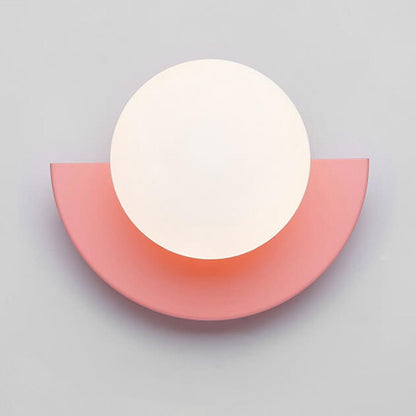 Moderne Minimalistische Glazen Sferische Kleurrijke Halve Cirkel Ontwerp 1-Lichts Wandlamp