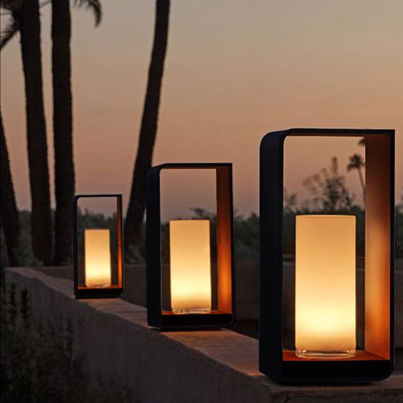 Moderne Minimalistische Vierkante Lijst RVS Acryl LED Waterdichte Tuinverlichting Voor Buiten Patio
