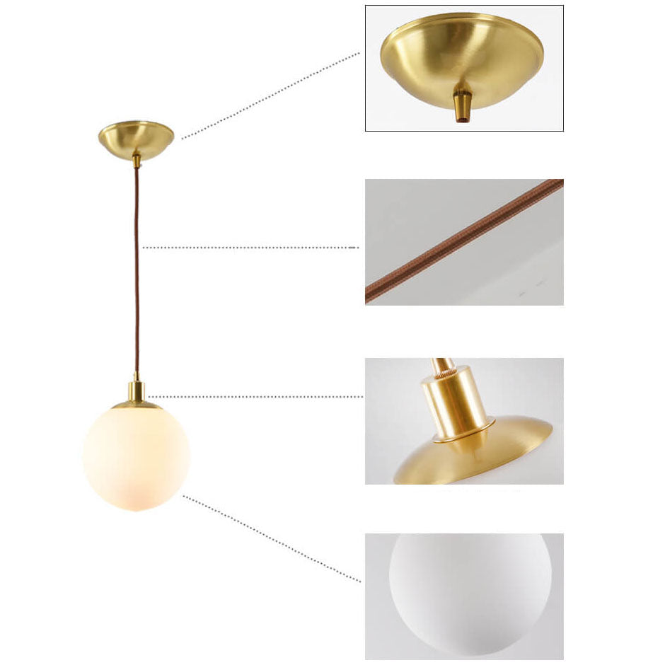 Noordse Minimalistische Witte Bol 1-Lichts Hanglamp