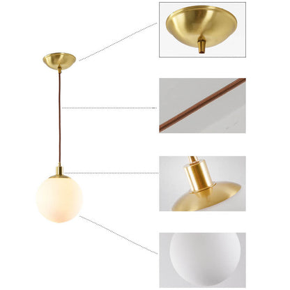 Noordse Minimalistische Witte Bol 1-Lichts Hanglamp