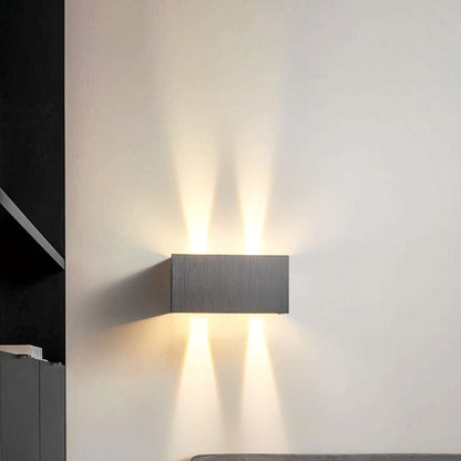 Nordic Minimalistische Aluminium Vierkante Platte Verstelbare Stralende LED Leeswandlamp