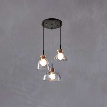 Noordse Helder Geribbeld Glas Schaduw 1-Licht Hanglamp