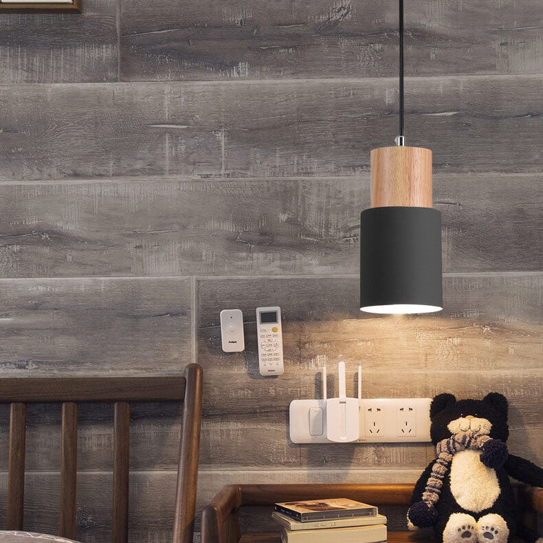 Noordse Macaron Cilinder Aluminium 1-Licht Enkel LED Hanglamp