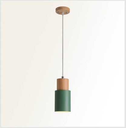 Noordse Macaron Cilinder Aluminium 1-Licht Enkel LED Hanglamp
