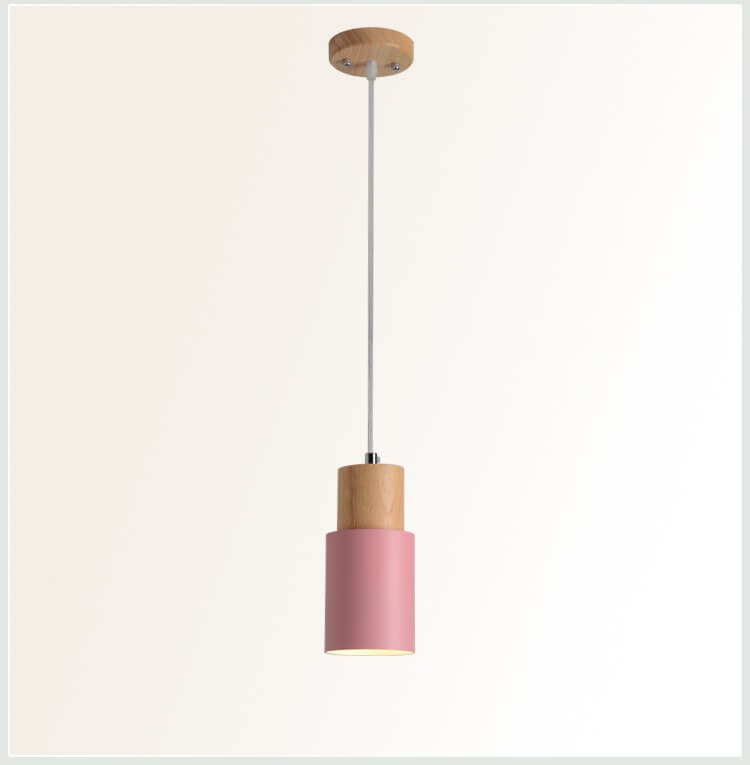 Noordse Macaron Cilinder Aluminium 1-Licht Enkel LED Hanglamp