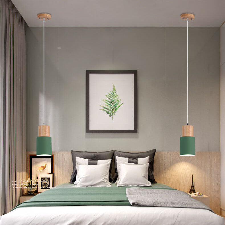 Noordse Macaron Cilinder Aluminium 1-Licht Enkel LED Hanglamp