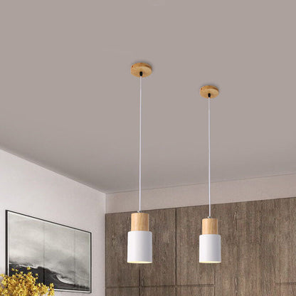Noordse Macaron Cilinder Aluminium 1-Licht Enkel LED Hanglamp