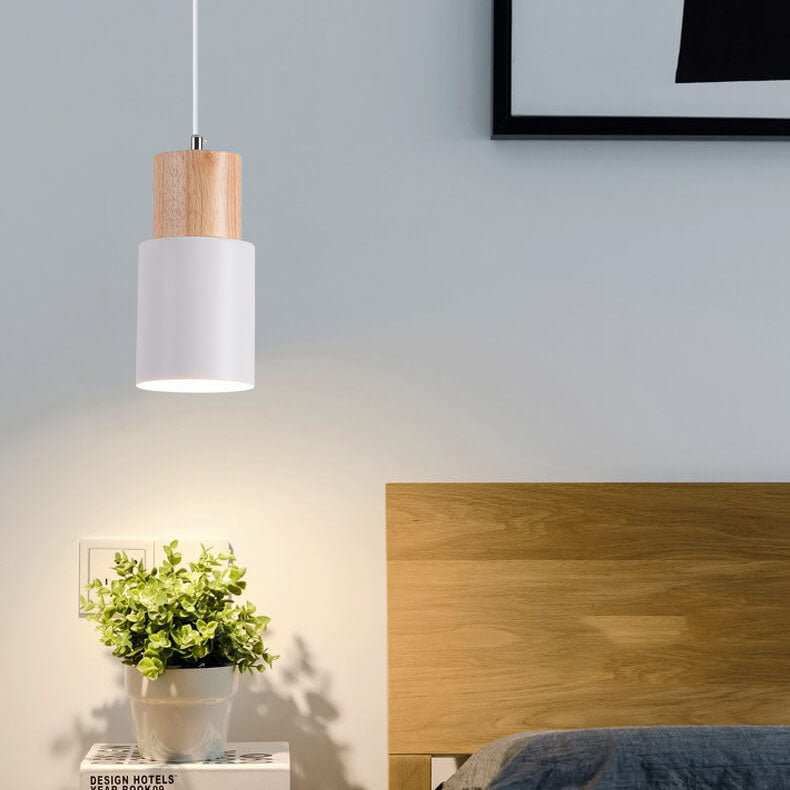 Noordse Macaron Cilinder Aluminium 1-Licht Enkel LED Hanglamp