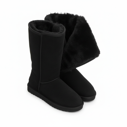Warme & Waterdichte Suède Schapenvachten Boots met Zijknop