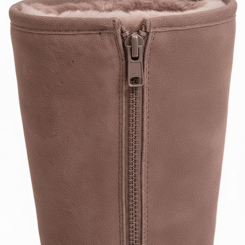 Warme & Waterdichte Suède Schapenvachten Boots met Zijknop