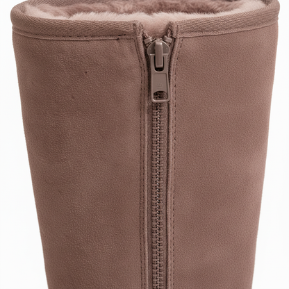 Warme & Waterdichte Suède Schapenvachten Boots met Zijknop