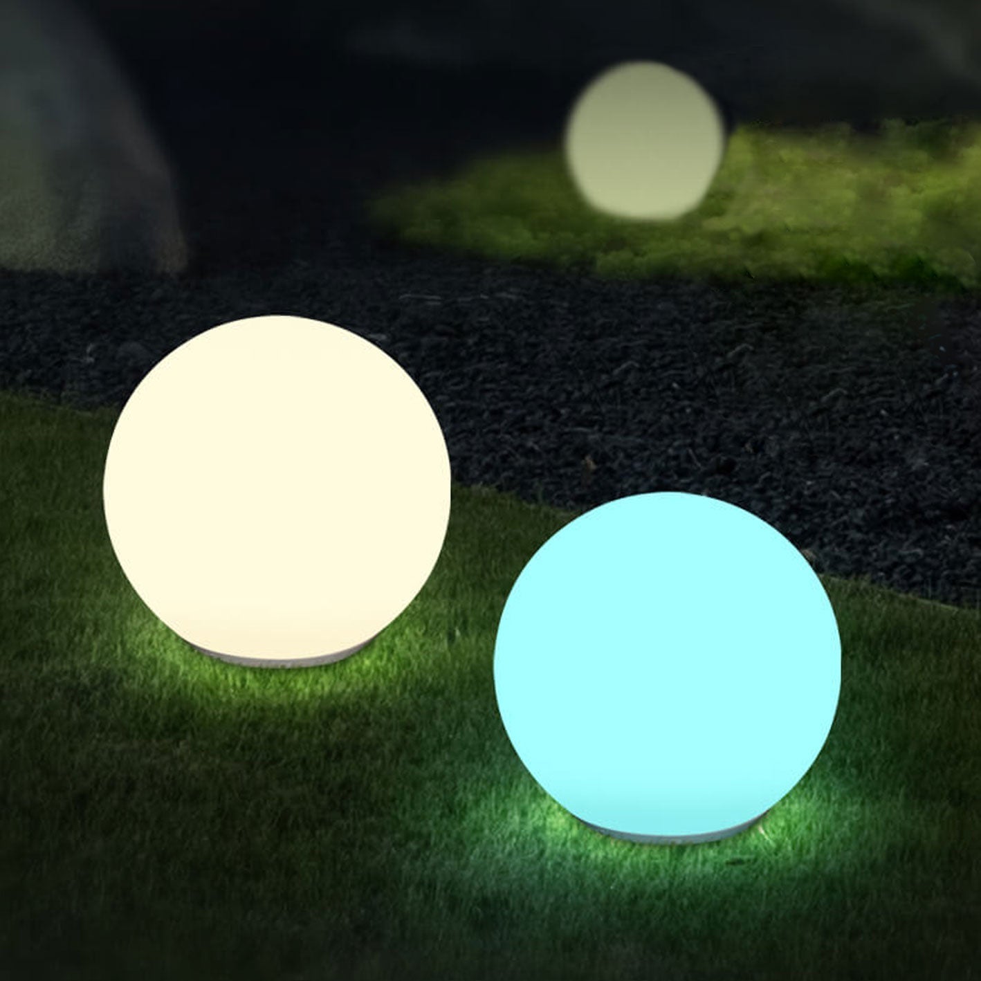 Zonne-energie Waterdichte PE Sferische LED Buiten Decoratieve Tuinlamp