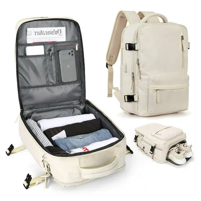 Travelliva Reisrugzak 35 L | Waterdicht & met USB-aansluiting | Antidiefstal & Schoenenvak | Voor Wandelen, Dagelijks Gebruik & Reizen