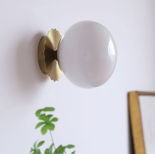 Moderne Vintage Minimalistische IJzer Glas Ronde Kop 1-Licht Wandlamp