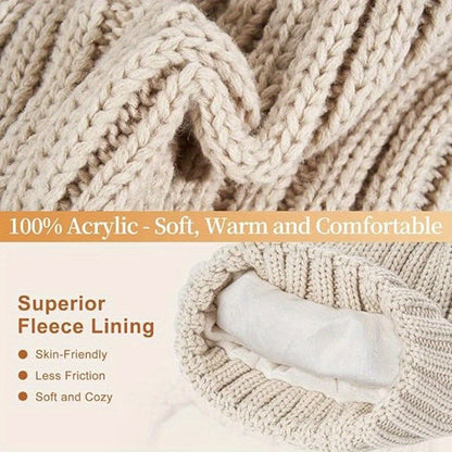 Lieke 3-in-1 Winterset – Warme Gebreide Muts, Sjaal en Handschoenen