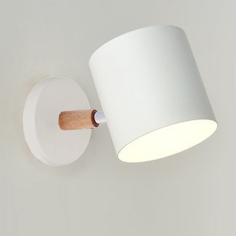 Nordic Macaron Cilinder Rotatable 1-Licht Wandlamp