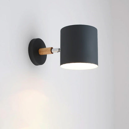 Nordic Macaron Cilinder Rotatable 1-Licht Wandlamp