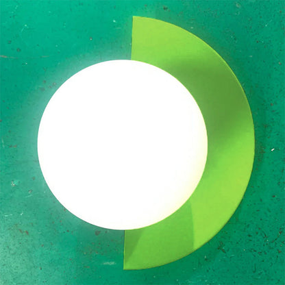 Moderne Minimalistische Glazen Sferische Kleurrijke Halve Cirkel Ontwerp 1-Lichts Wandlamp