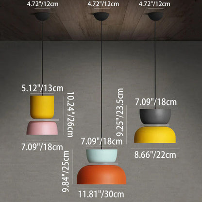 Nordic Kleurrijke Macaron 1-Lichts LED Hanglamp