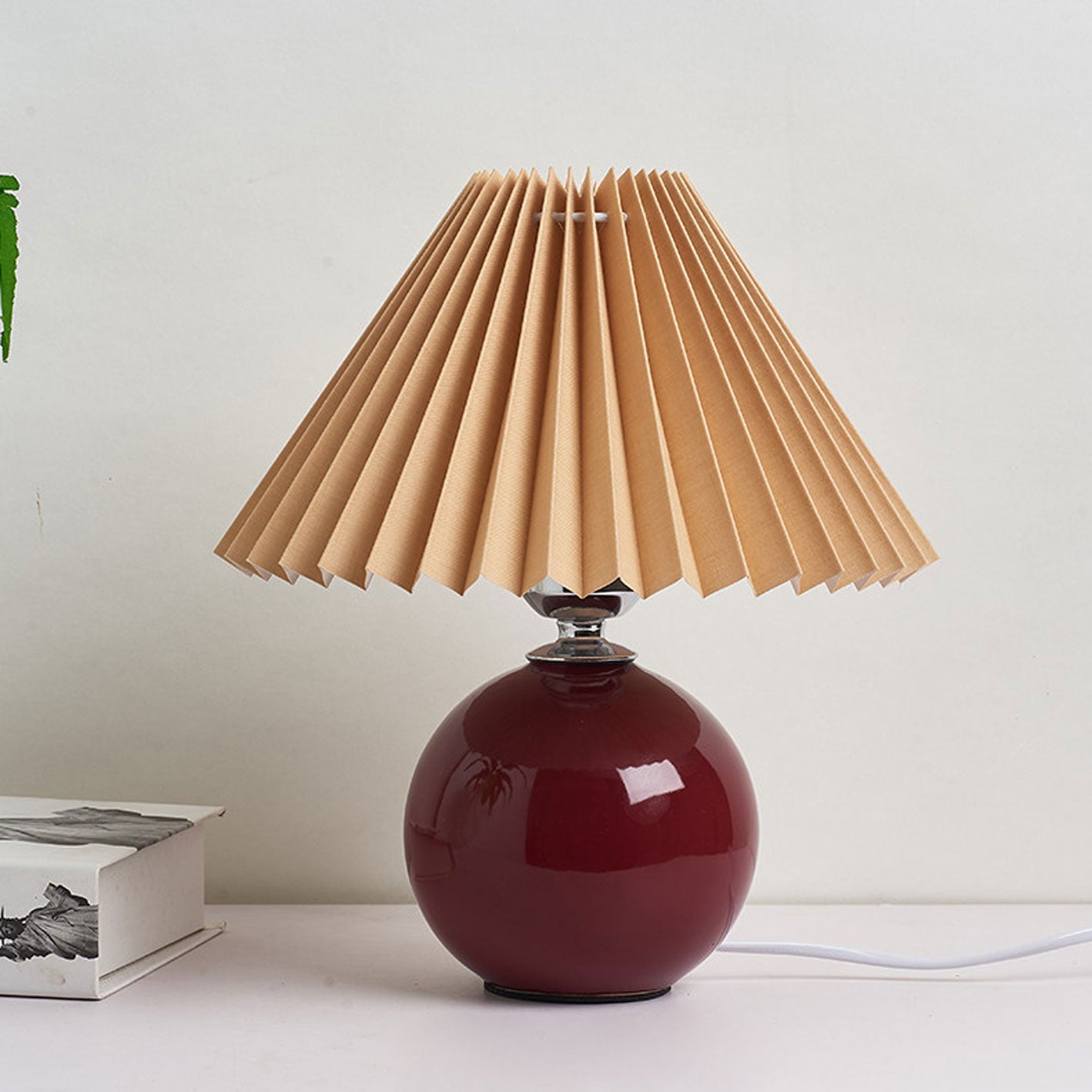 Noordse Minimalistische Keramische Plissé 1-Lichts Tafellamp