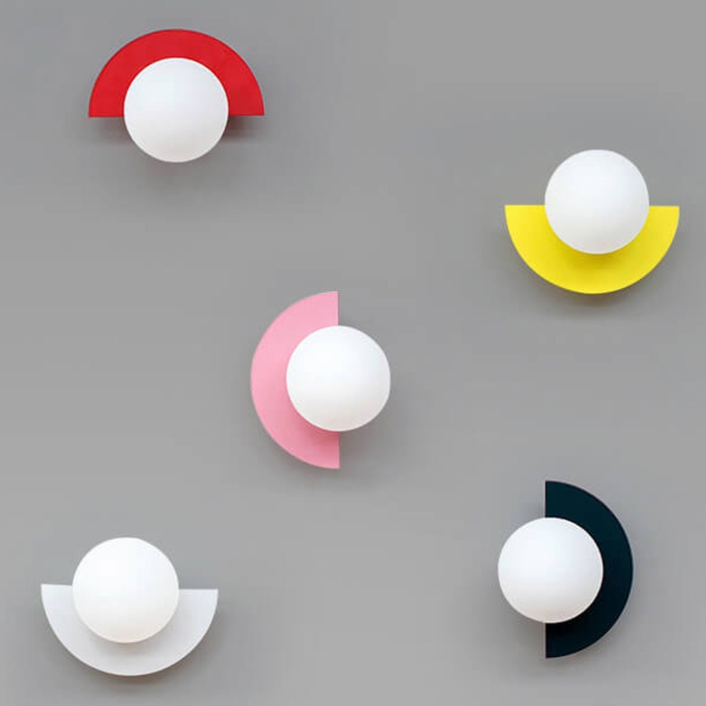 Moderne Minimalistische Glazen Sferische Kleurrijke Halve Cirkel Ontwerp 1-Lichts Wandlamp