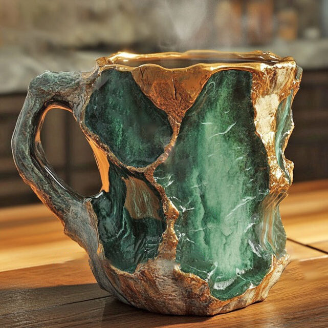 Koffiemokken GlaceCup | Handgemaakt & Mineraal Kristal | Isolerend & Geschikt voor de Magnetron | 350–450 ml